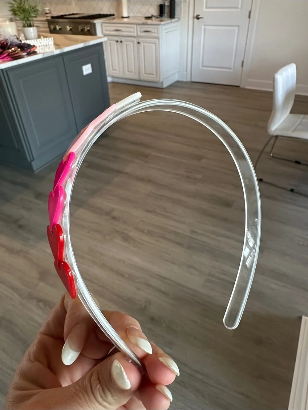 Heart Accent Kids Headband in Pink & Red - Unbranded